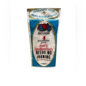 Vintage NOS 70s 80s Fruit Of The Loom Men's Handkerchiefs Permanent Press 4-Pack